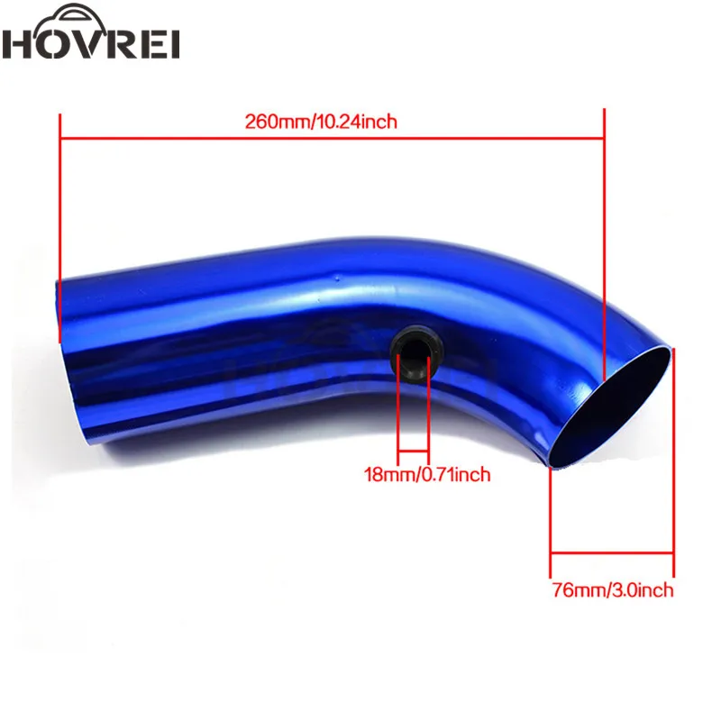 Универсальные 3-дюймовые 76 мм Воздухозаборники для автомобильного двигателя