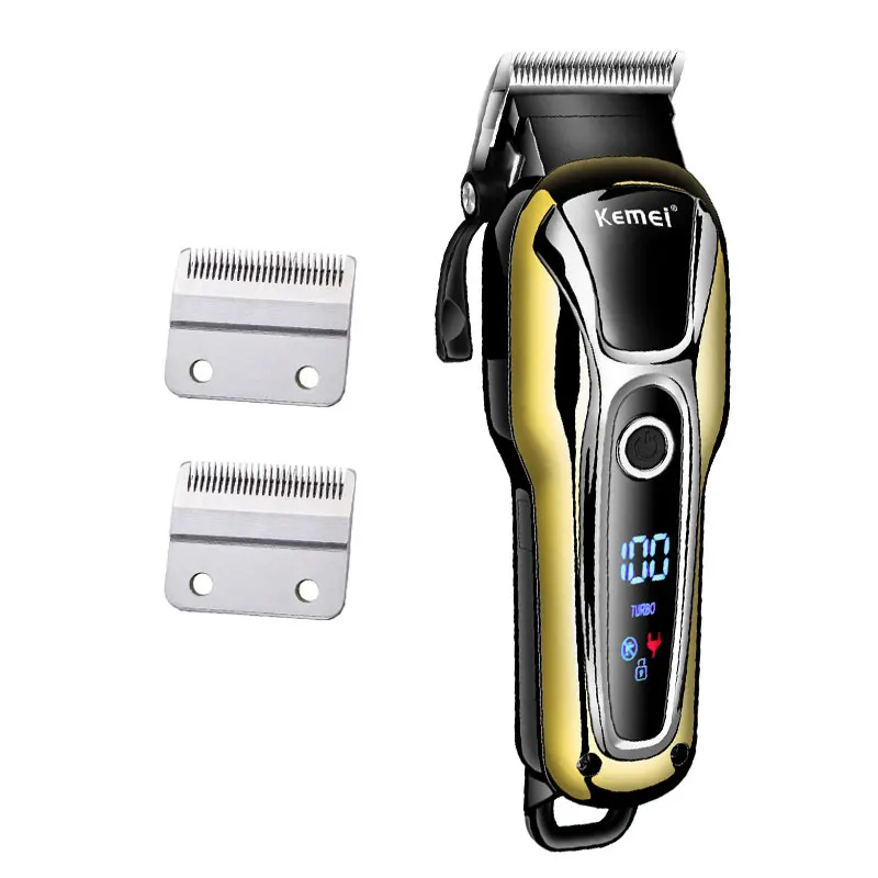 2 extra blades 110 v-240 v с турбонаддувом машинка для стрижки волос профессиональная машинка для стрижки волос триммер аккумуляторная машинка для стрижки волос для мужчин электробритва парикмахера, машинка для стрижки волос - Цвет: 2 extra blades