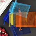 Сумки из органзы на шнурке, сумки для свадебной вечеринки, сумки для подарков на Рождество и день рождения 5z