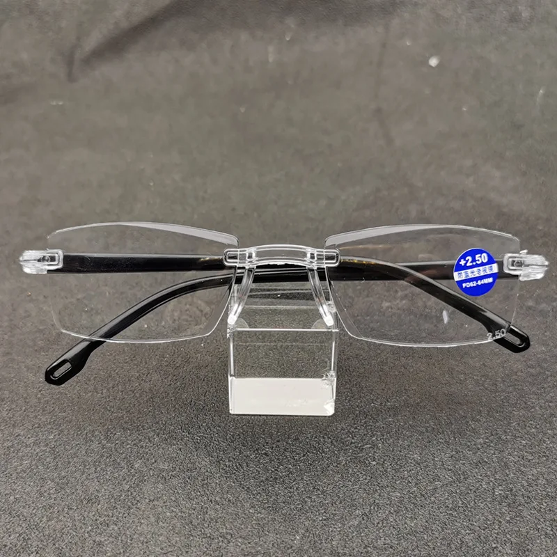 Anti Blue Ray Reading Glasses Men Women Rimless Cutting Presbyopia Eyewear Light Blocking +1.0 1.5 2.0 2.5 3 3.5 4 | Аксессуары для