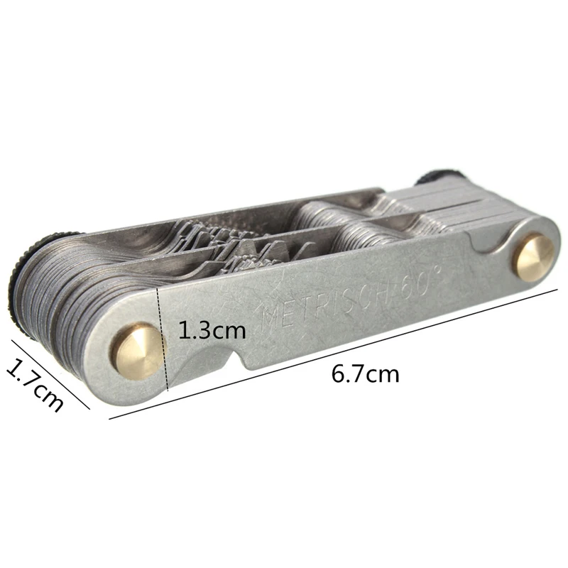 60 Degree 52Pcs Steel Thread Measuring Gage Metric Whitworth Screw Pitch Gauging Lathe Tool | Инструменты