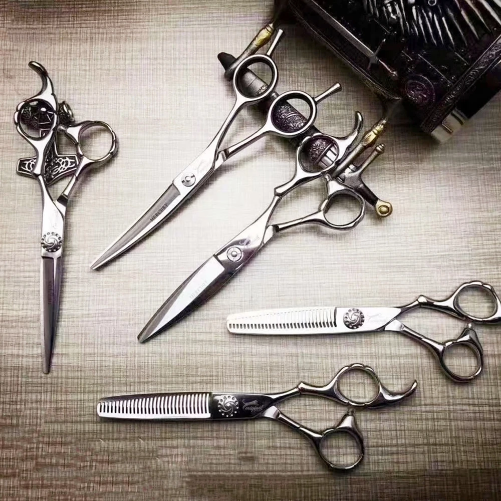 6 0 Профессиональные ножницы для стрижки волос парикмахерские комплекты японские