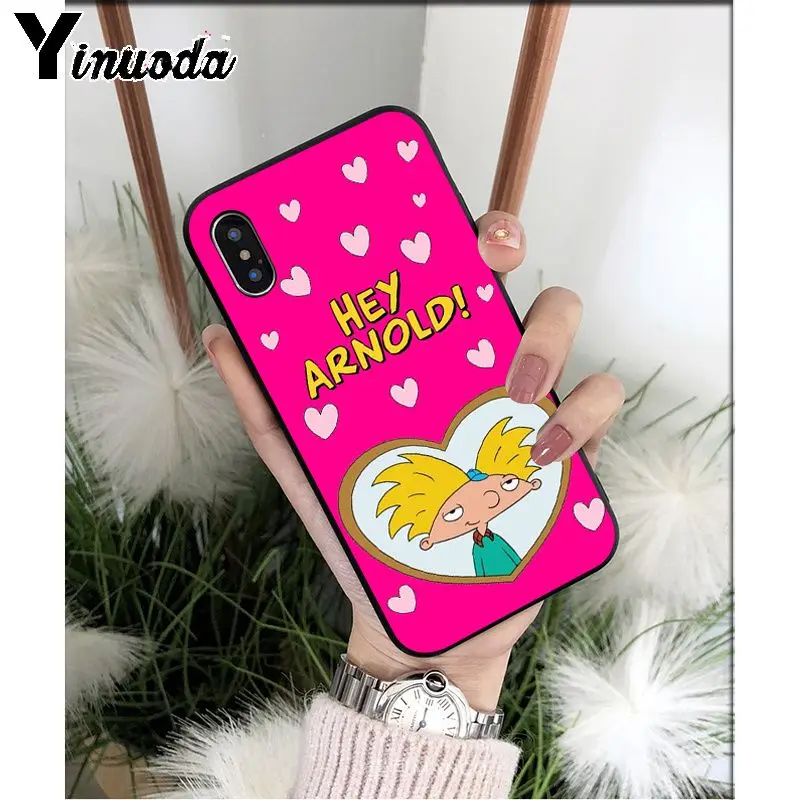 Yinuoda Hey Arnold TPU силиконовый мягкий черный чехол для телефона iPhone 5 5Sx 6 7 7plus 8 8Plus X XS MAX XR