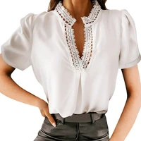 new sexy lace white tops women solid short sleeve deep v neck hollow out slim casual top %d0%b6%d0%b5%d0%bd%d1%81%d0%ba%d0%b8%d0%b5 %d1%81%d0%b2%d0%b8%d1%82%d0%b5%d1%80%d0%b0 female clothes fashion