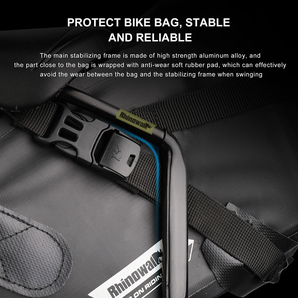 Rhinowalk Bike Saddle Bag Mount Stabilizer Bracket With Rubber Pads Rear Rack Bag Holder Bike Pannier BagTail Seat Saddle Bag