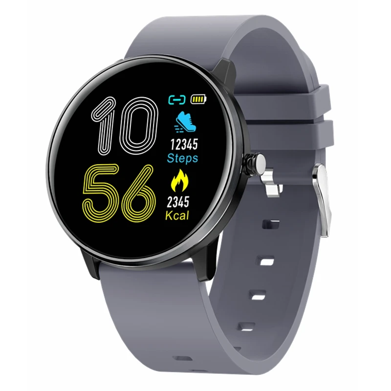 Gray silicone Умные часы UTELITE MX6 IP68 Водонепроницаемые мужские и женские 1,3 дюймов полный сенсорный экран для сердечного ритма монитор фитнес-трекер для Honor Xiaomi - Цвет: Gray silicone