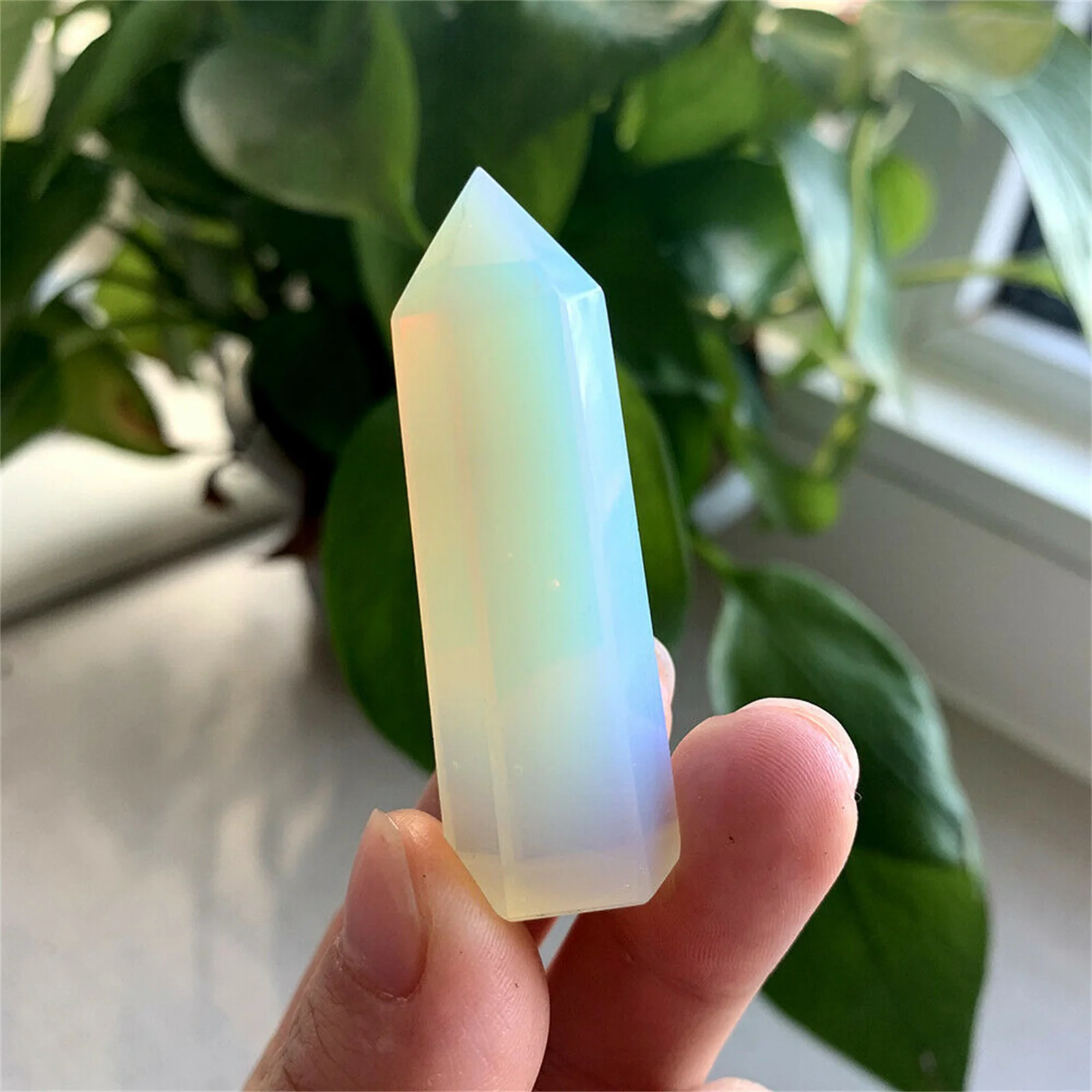 

Кварцевый кристалл impure с опалом шестигранный протеин кварцевый кристалл волшебная палочка ТОЧКА Рейки терапия 9-11 см