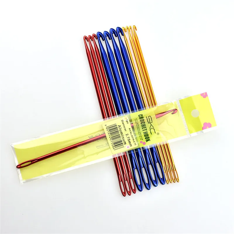 

2.75-6.0mm Aluminium Needles For Knitting DIY Tunisian Crochet Hooks Hand Knit Tool With an Eye Knitting Sewing Needles