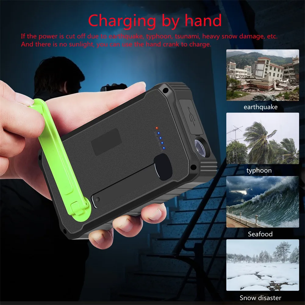 solar power bank 12000 mah outdoor emergency portable power bank led lighting mobile phone battery external auxiliary charger free global shipping