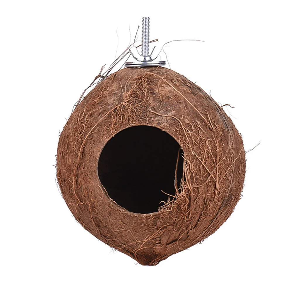 

Home House Toys Parrot Nest Durable Hamster Squirrel Decoration Parakeet Warm Bird Cage Breeding Natural Coconut Shell Feeder