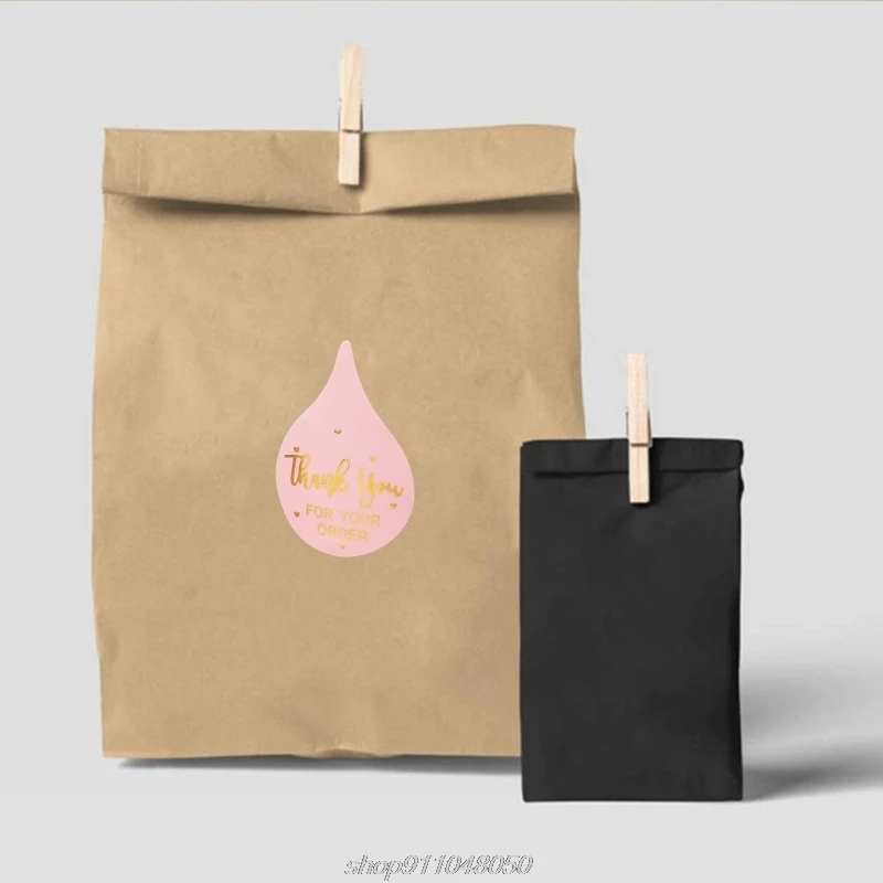 

500pcs Thank You for Your Order Sticker Bronzing Baking Scrapbooking Seal Label Q5WC