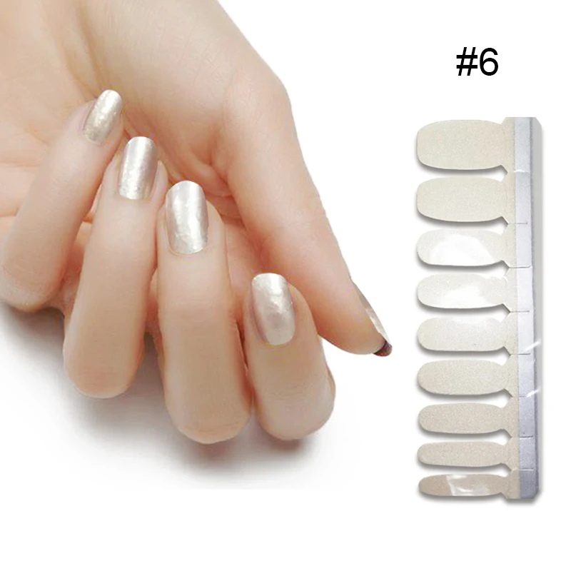 Съемный полный Чехол накладные ногти с клеем самоклеющаяся переводная наклейка