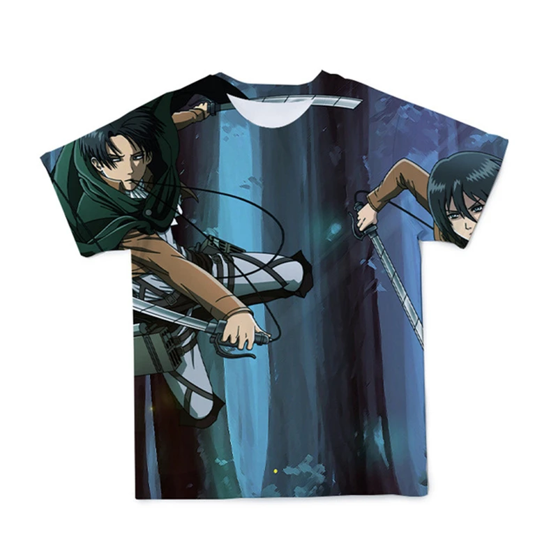 

2021 Streetwear Casual Short Shirt Men 3D T-Shirt New Attack on Titan Anime Fashion Shirt O-Neck Large Size 6XL Couple Tshirt