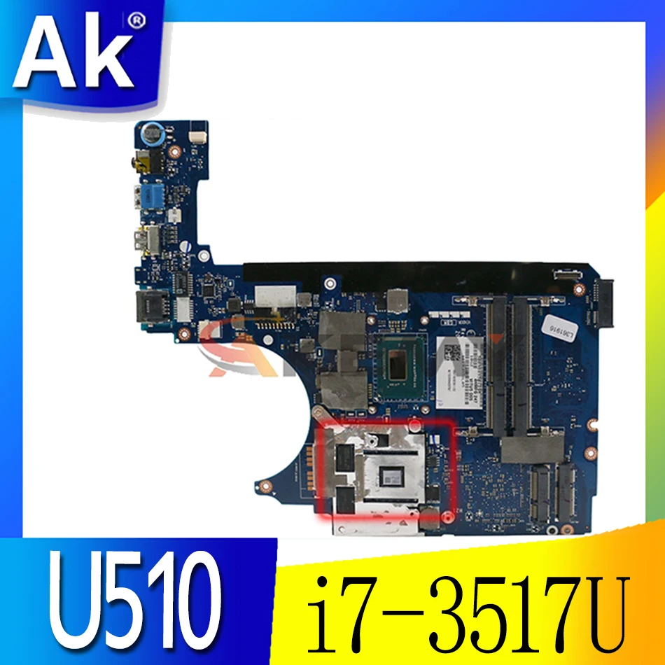 Akemy VITU5 LA-8971P материнская плата для ноутбука lenovo U510 SR0N6 i7-3517U Geforce GT620M 1G DDR3 |