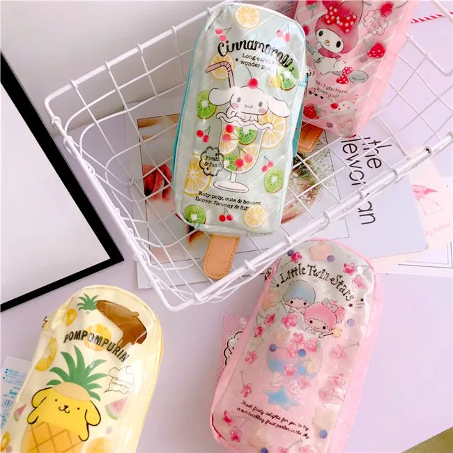 Новая мода мороженое моя мелодия маленькая Две звезды Cinnamoroll помпон пурин девушки из ПВХ для детей косметички для детей Подарки