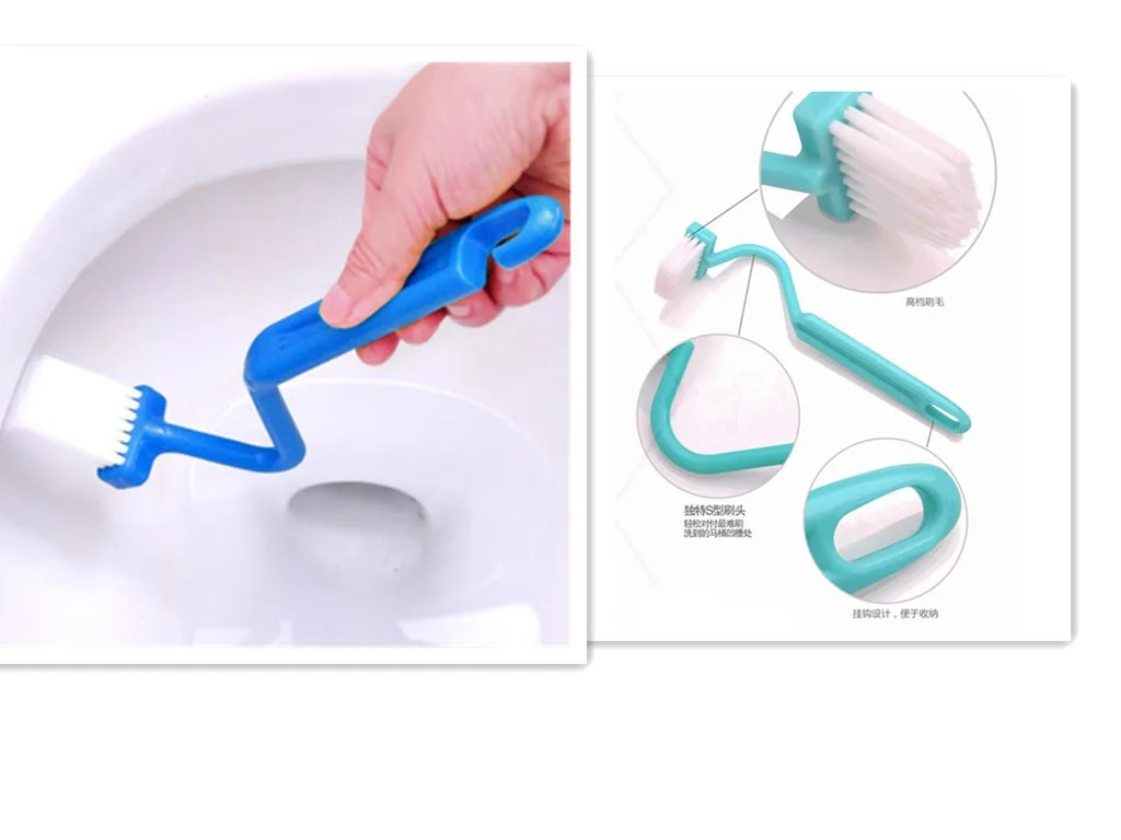 Изогнутая маленькая щетка для чистки унитаза угловой очиститель обода изогнутая