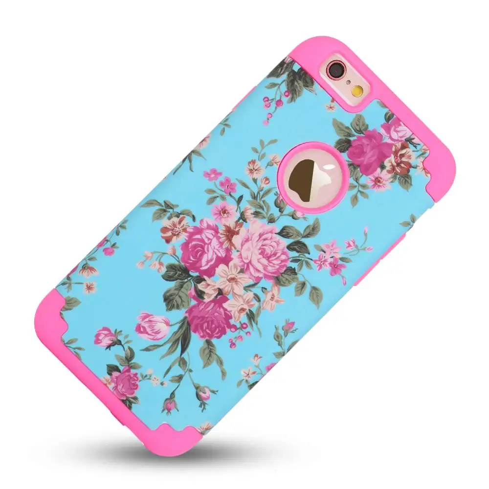 Beautiful Girls Flower Screen Protector Hybrid Case For iPhone 8 Plus 7 6S 6 5 5S SE Floral Cover Logo Shockproof Soft Coque |
