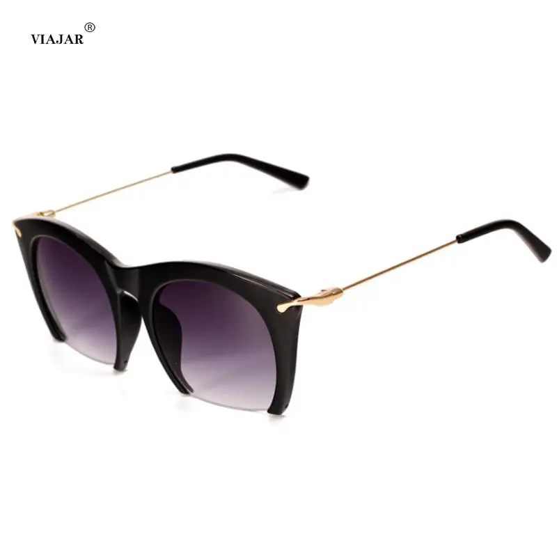 

New Fashion Half Frame Cat Eye Sunglasses Women Luxury Vintage Colorful Frame Brand Designer Flat Lens Sun Glasses Female UV400
