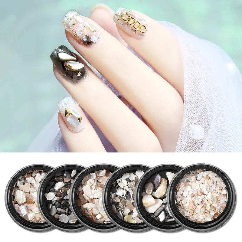 1 коробка для украшения ногтей 3D блестящая жемчужная оболочка ломтик хлопья