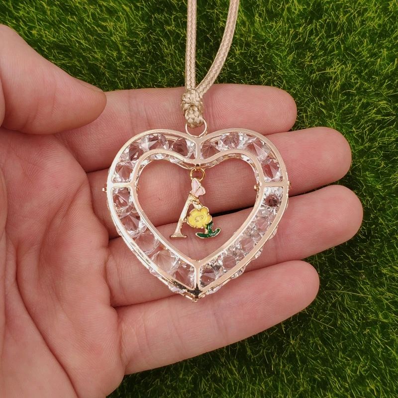 Подвеска в виде сердца и любовной модели 26 букв золотое ожерелье регулируемая