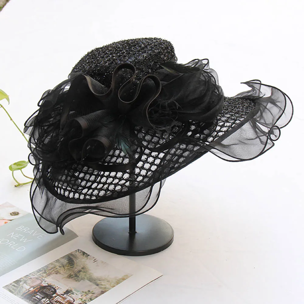FS летние сетчатые шляпы из органзы для женщин пляжные вуалетки головные уборы