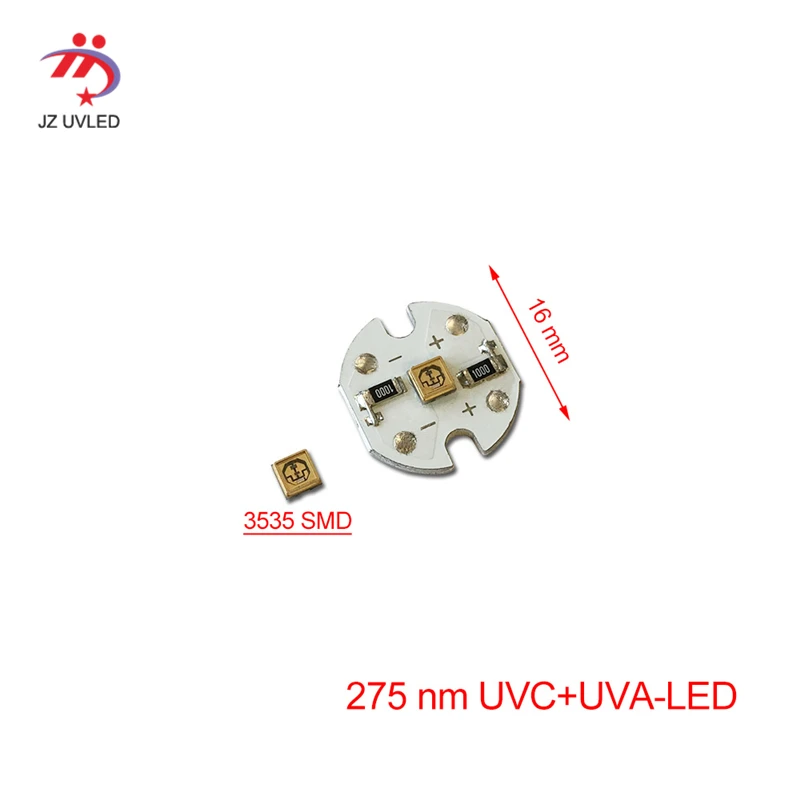 275nm UVC светодиодный лампы для УФ дезинфекции оборудования 265nm 280nm SMD 3535 чип светодиодный Глубокий фиолетовый ультрафиолетовые огни UVA+ UVC-светодиодный