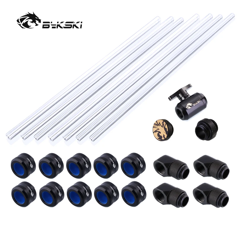 Montagem de Conector de Compressão de Mão Kit de Montagem de Bykski para Od12mm Tubo Rígido Encaixe Combinado Petg 6 Cores – 14mm 16mm