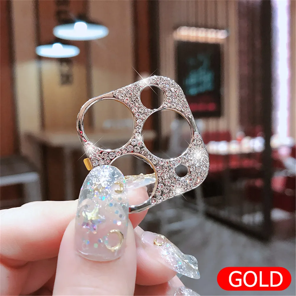 

1-2PCS Diamond Camera Lens Protector Film for IPhone 12 11 Pro Max Glitter Crystal Len Metal Screen Protector for IPhone 11 Pro
