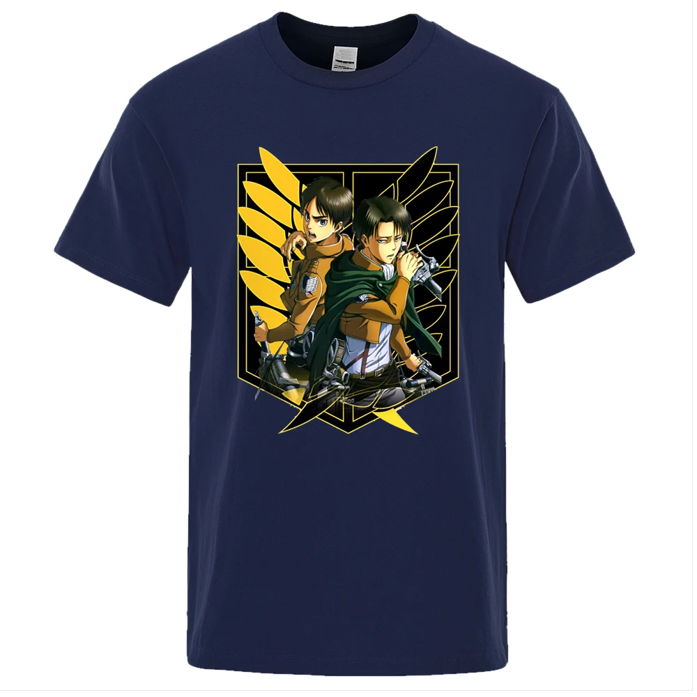 

Attack on Titan Anime Cartoons Print T-Shirts Men Brand Loose T Shirts Fashion Loose Tee Clothes Casual Breathable Male T-Shirts