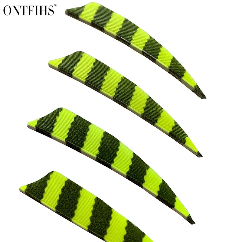 24 шт. ONTFIHS перо для стрел 2 5 &quotполосатый щит резки красочные Fletches индейка Охота