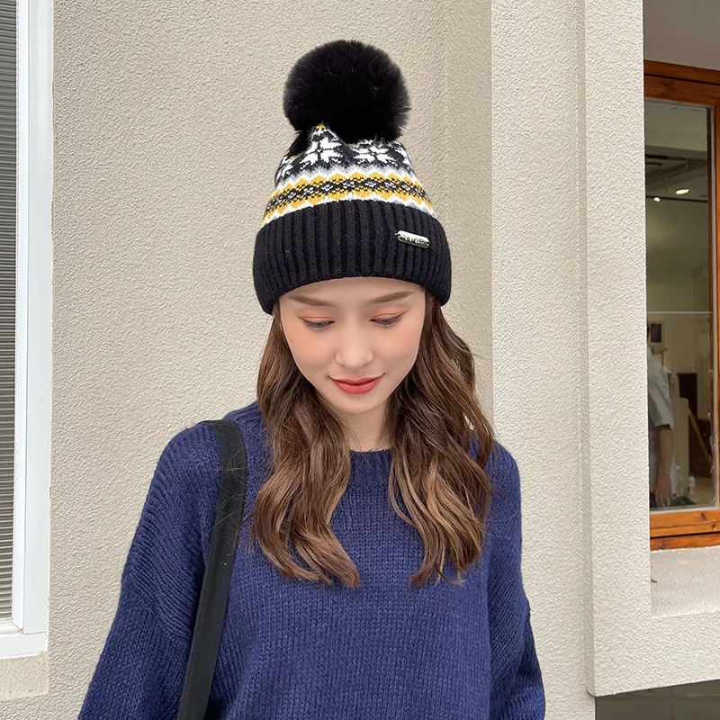 Шапка для мужчин Bonnet Homme NEW продается на Рождество, женская модная теплая шапка для зимы с вязаным мячиком для мальчиков и девочек, 106 размер.