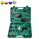 Набор садовых ножниц 10 шт., многофункциональный набор для пересадки, полива, суккулентов, лопаты, садовые ножницы с футляром для хранения