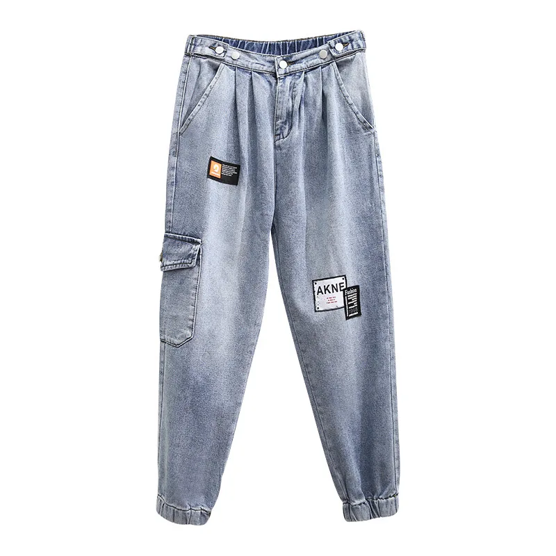 

5XL Plus Size Jeans for Women High Waist Harem Pants Mom Straight Leg Jeans Woman Denim Pants Boyfriends Large Size