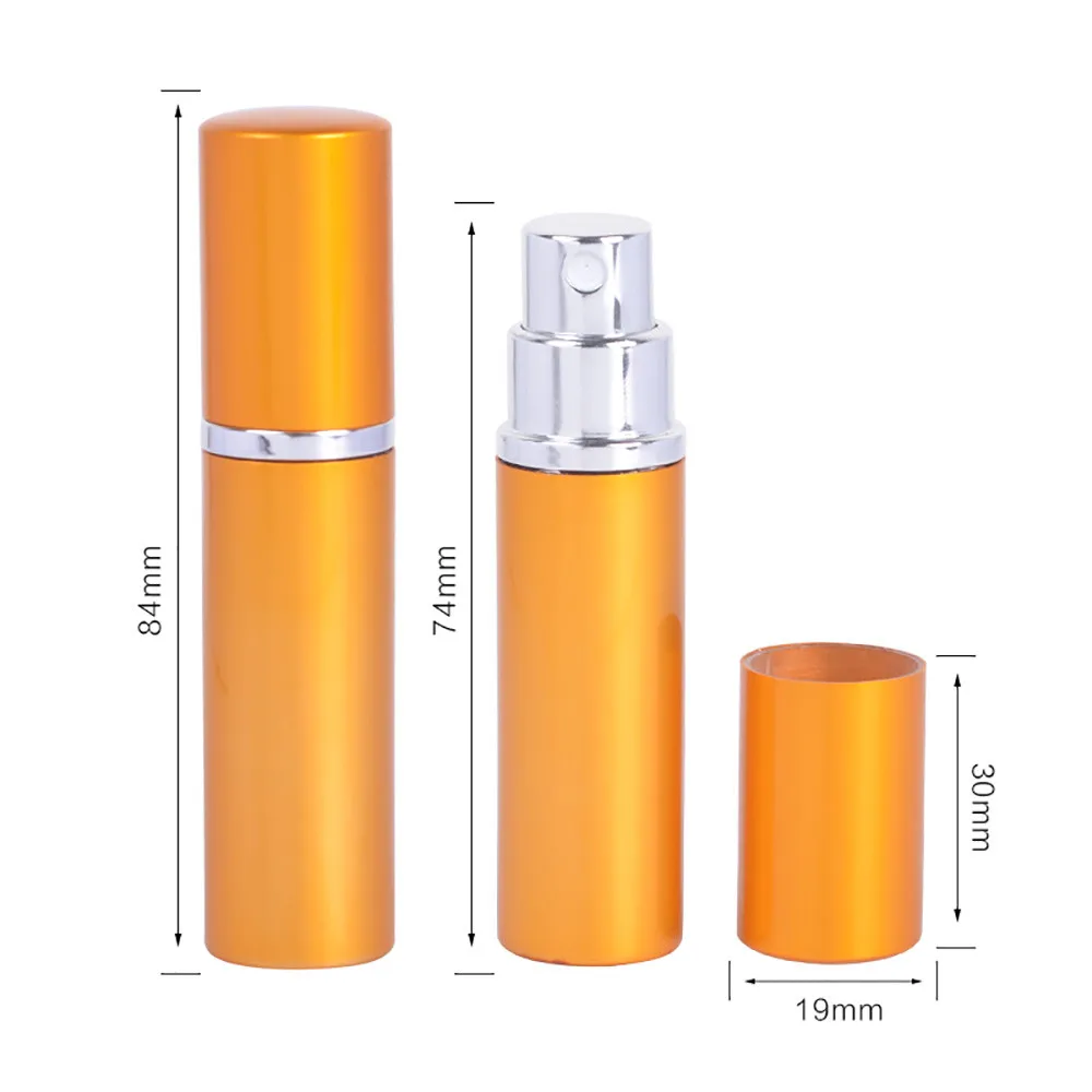 

Perfume spray bottles 5pcs 5ml Portable Refillable Bottle Aluminum Spray Atomizer Travel Cosmetic Container Perfume Bottle#0430