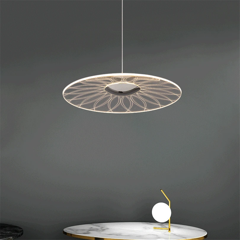 

Простой Современный Креативный светодиодный подвесной светильник из прозрачного стекла, прикроватная круглая Подвесная лампа для спальни...