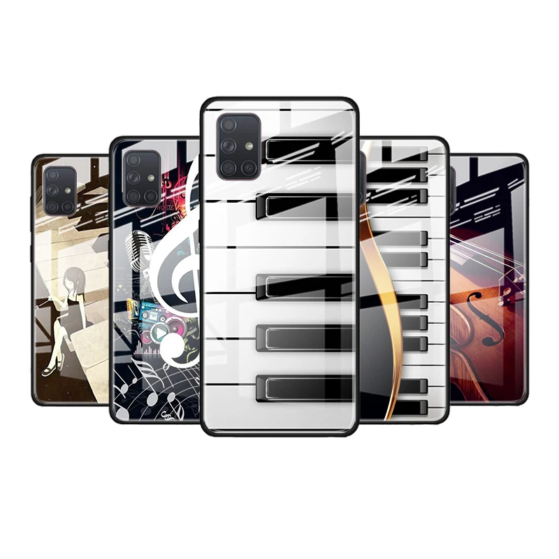 

Love Music Guitar for Samsung Galaxy S21 Ultra A71 A51 4G 5G A91 A81 A41 A31 A21 A11 A01 Tempered Glass Phone Case