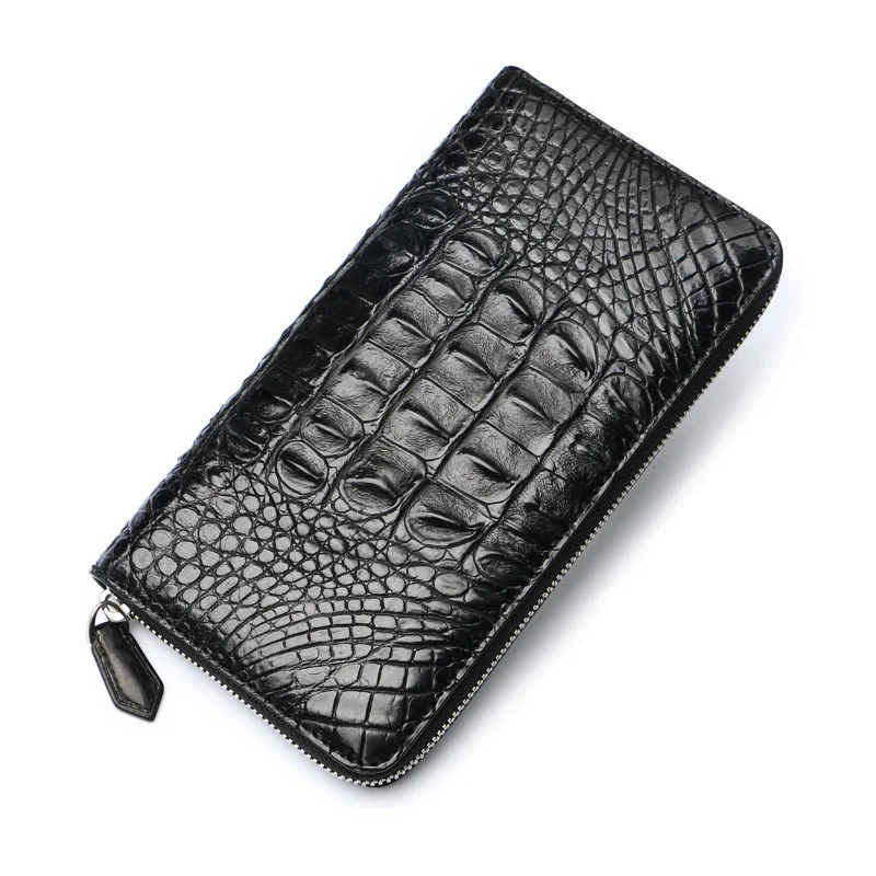 New Men Luxury Genuine Leather Purses Zipper Multi Card Medium Long Wallet Fashion High-end Clutch Bag Trend Cosy Underarm Bag