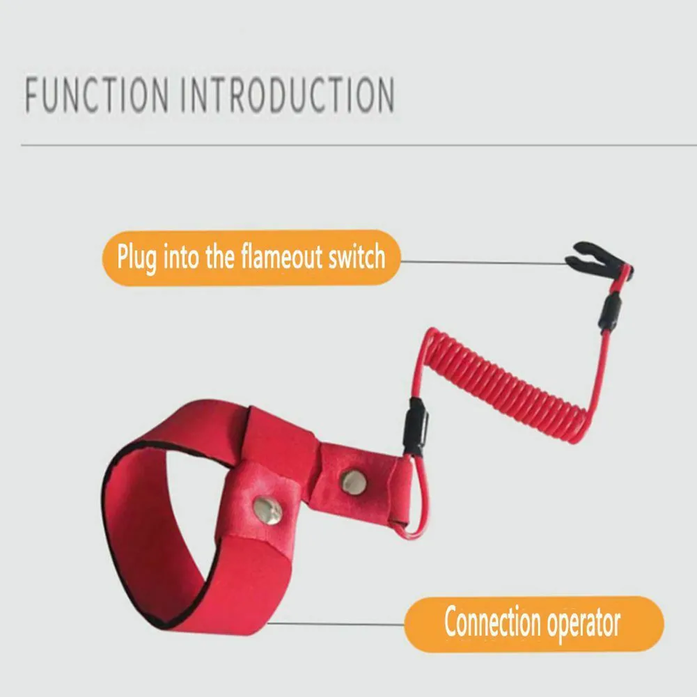 

Marine Hardware Parts Wrist Strap Boat Stop Kill Safety Lanyard Boat Engine Emergency Tether Cord Outboard Motor Flameout Rope