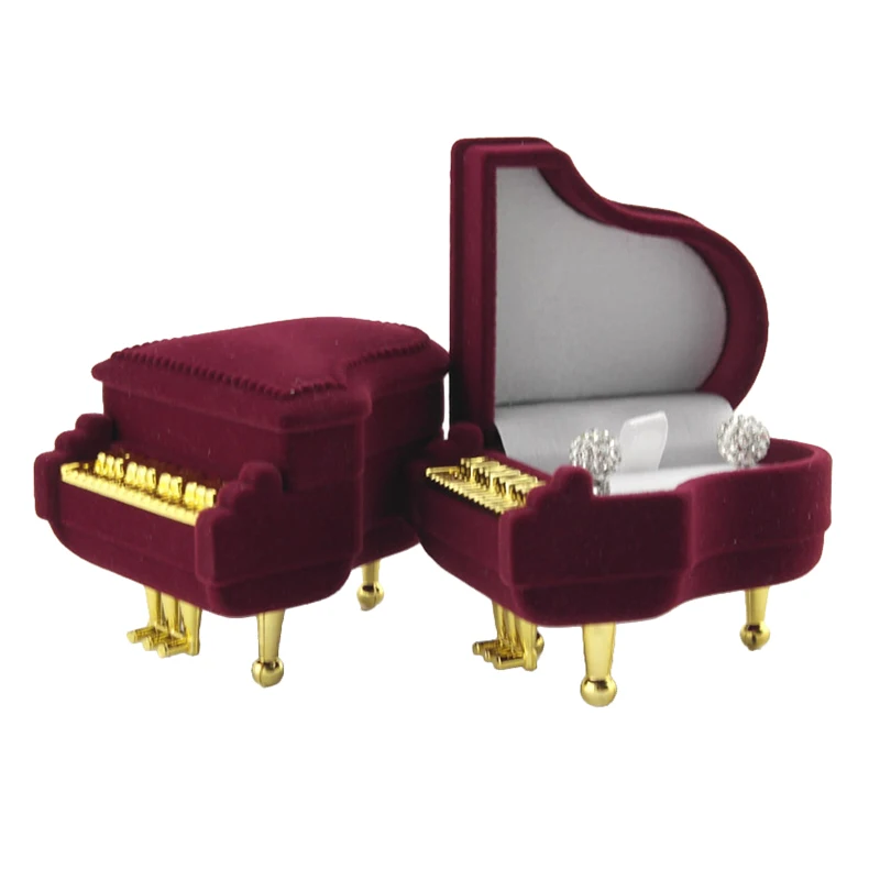 Горячая продажа пианино форма хранения Свадебная коробка для кольца сережек