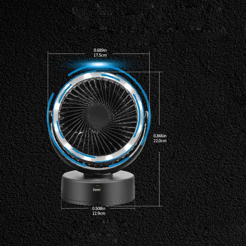 

USB Rechargeable 7200mAh Desk Tent Camping Fan with LED Lantern USB Charger K3KB