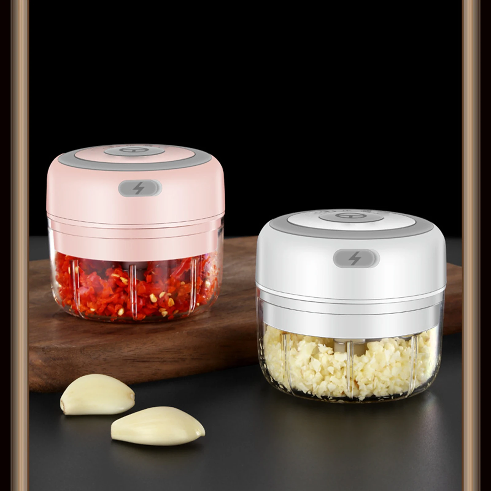 

Electric Garlic Crusher Garlic Press Mincer Pepper Chili Vegetable Nuts Meat Grinder USB Rechargeable Powerful Blender