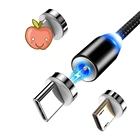Магнитное зарядное устройство с Micro USB-кабелем, Круглый Магнитный кабель, штепсельная вилка, магнитный USB-кабель типа C, бесплатный штекер