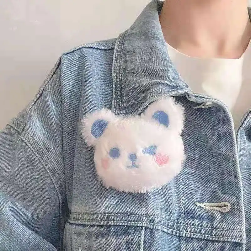 

ins plush bear brooch accessories cute Japanese cartoon doll clothing bag pin decoration waison girl hair accessories 1pc
