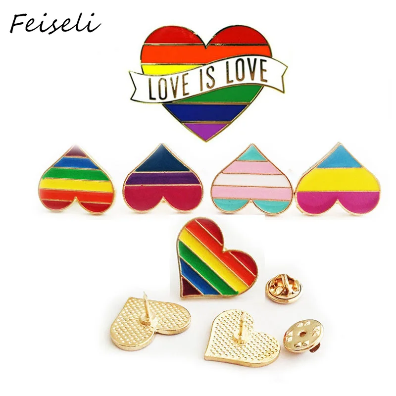 Feiseli красочная эмаль для гей прайда и лесбиянок Радужная брошь булавки