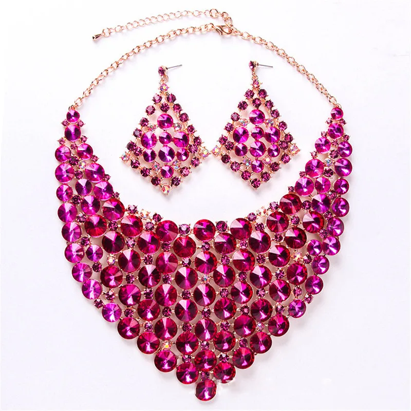 Женский свадебный подарочный набор ювелирных изделий с гранатом ожерелье