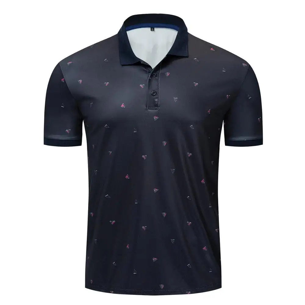 Новые мужские рубашки поло с коротким рукавом, винтажные Топы И Футболки с принтом, мужские рубашки поло с отворотом, высококачественные повседневные рубашки больших размеров - Цвет: 052 black