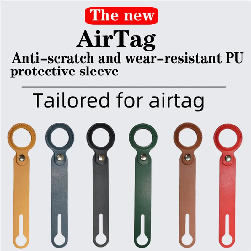 

For Apple Airtags Protective Case Locator Tracker Cover For Airtags Case Anti-Scratch Hangable Leather Sleeve For AirTags Case