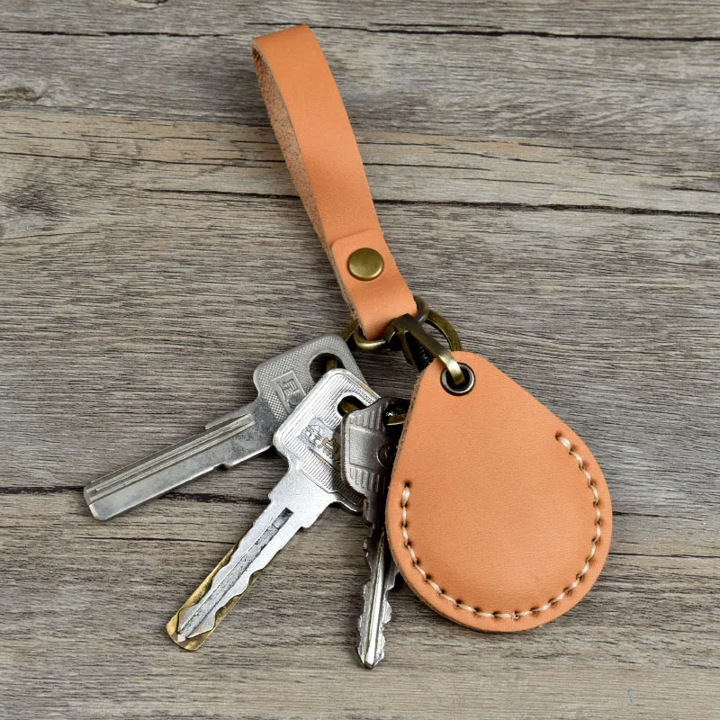 Кожаный держатель для карт доступа в стиле ретро прямоугольный круглый с защитой