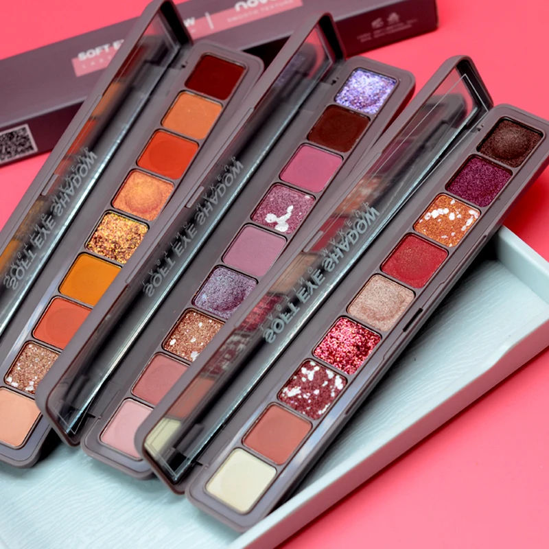 Бренд NOVO 9 цветов блестящие тени для век косметика матовые прессованные пудра