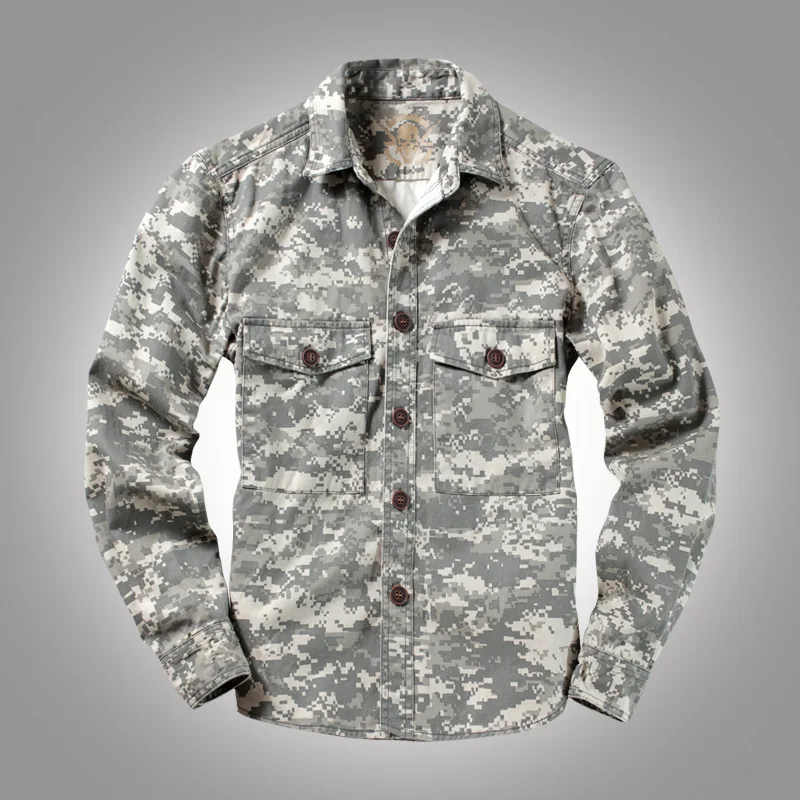 Outdoor Military Army Fan Cotton Camo Men's Shirt High Quality Long Sleeve Shirts Cargo Jacket